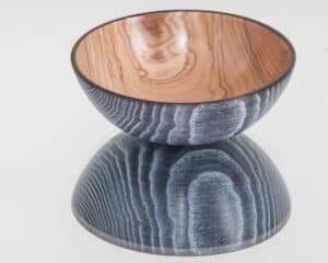 Blue bowl made by Colin Norgate. An exhibitor at Craftworks.
