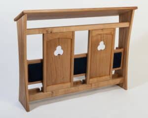 Choir stalls made by Colin Norgate. An exhibitor at Craftworks.