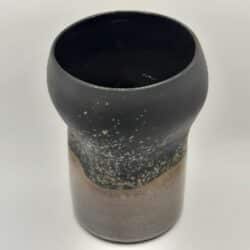 Black porcelain vase by JAE Ceramics. An exhibitor at Craftworks.