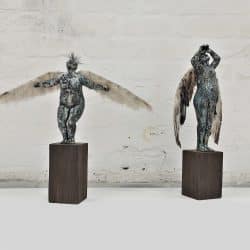 Sculptured figurines by Anna Donovan. An exhibitor at Craftworks.