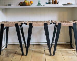 Breakfast bar chairs by Par-Avion and Studio Logan Howes. An exhibitor at Craftworks.