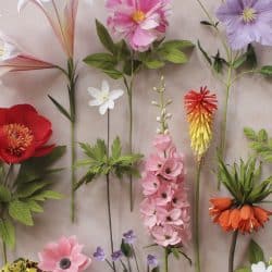 Colourful flowers made by A Petal Unfolds. An exhibitor at Craftworks.