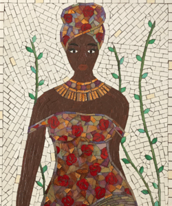 African mosaic by Qemamu Mosaics. An exhibitor at Craftworks.