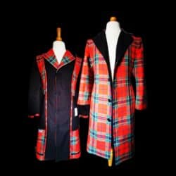 Two Tartan jackets by Graeme Bone. An exhibitor at Craftworks.