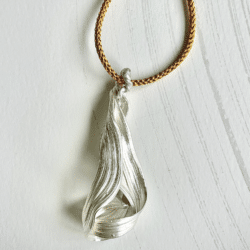 Tear drop pendant by Field of Tree. An exhibitor at Craftworks.