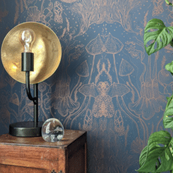 Beautiful grey and copper luxury wallpaper by Justyna Medon of Addicted to Patterns, an exhibitor at Craftworks