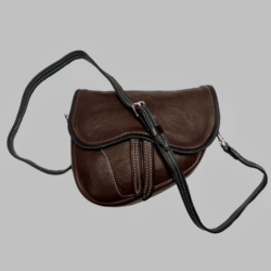 A premium black leather bag by The Saddle Lady, an exhibitor at Craftworks.