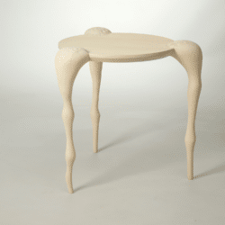 White wooden table by Sofia Karakatsanis, makers of sculptural furniture and objects, who will be exhibiting at Craftworks.
