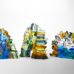 Three glass sculptures by Deborah Timperley, an exhibitor at Craftworks as part of the Design-Nation campaign.
