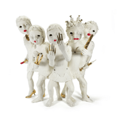 Porcelain figurines by Jemma Gowland. An exhibitor at Craftworks. Jemma Gowland is represented at Craftworks by Design-Nation.