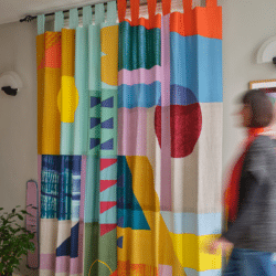 Abstract design curtain by Michelle House, an exhibitor at Craftworks, represented by Design-Nation.