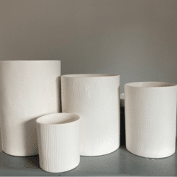 Four White Ceramics By Tom Gibson, an exhibitor at Craftworks.