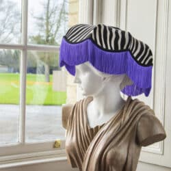 Lampshade displayed on a bust made by Tinker & Tallulah. An exhibitor at Craftworks.