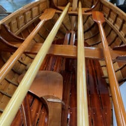 Dinghy with Oars made by the International Boat Building Training College an exhibitor at CraftWorks.