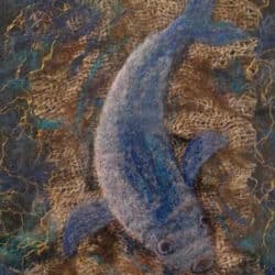 Feltmaking art of a fish created by Susanna Wallis, an exhibitor at Craftworks.