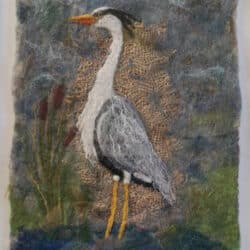 Feltmaking art of a bird created by Susanna Wallis, an exhibitor at Craftworks.